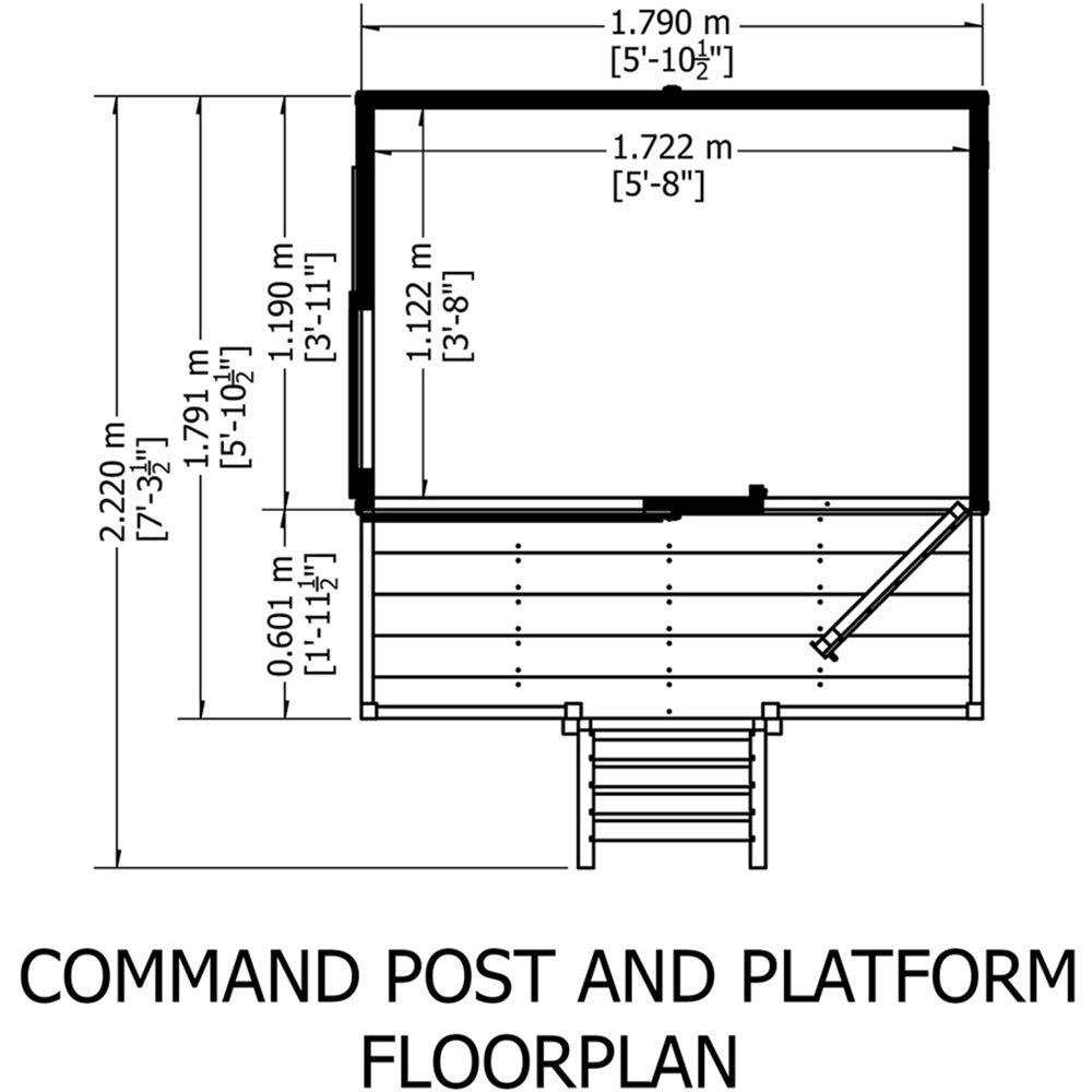 Shire Command Post Playhouse with Platform 6 x 6ft