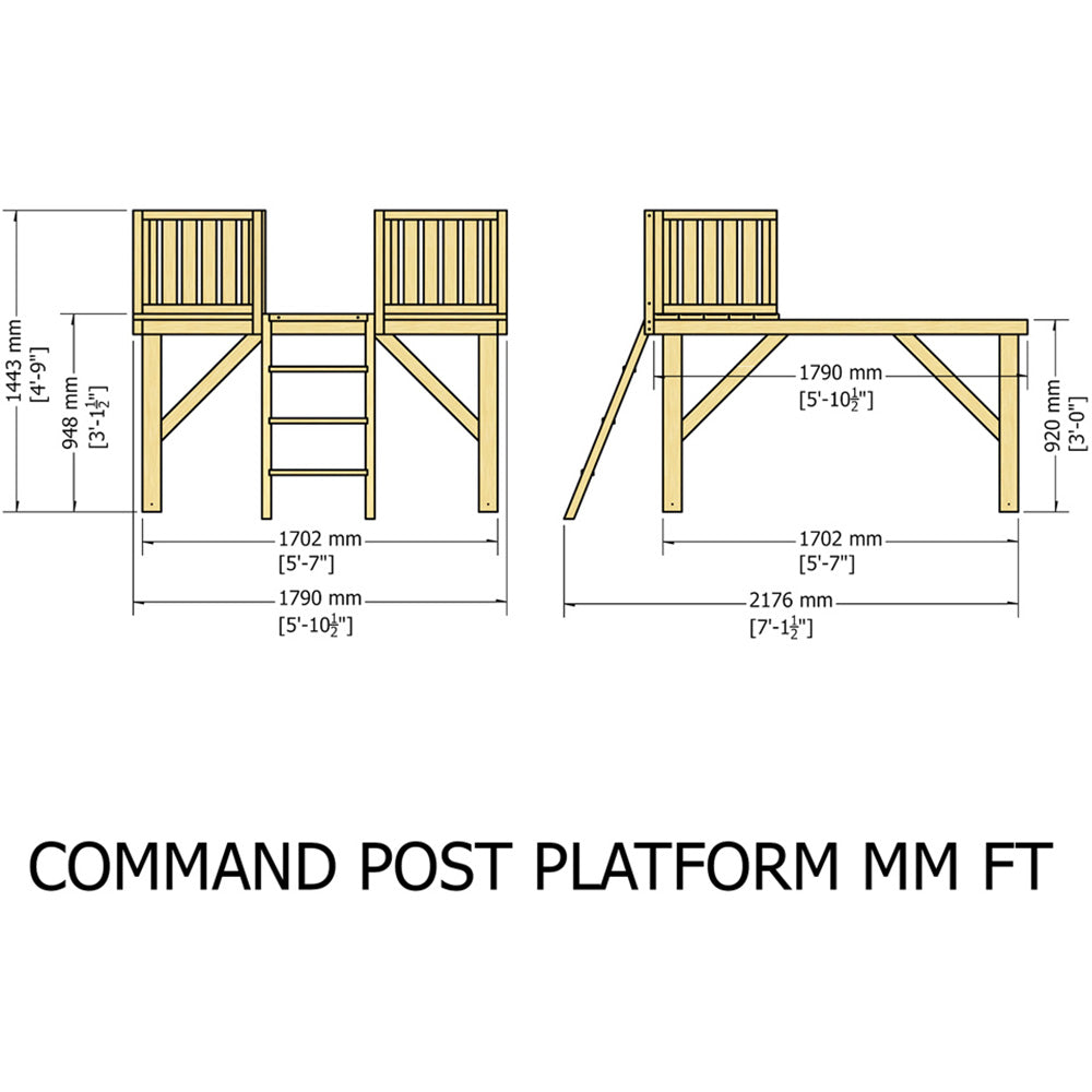 Shire Command Post Playhouse with Platform 6 x 6ft