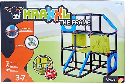 BIG KRAXXL The Frame climbing frame, garden fun for kids. For Children 3+ yrs. Holds 100kg. Easy assemble. Great for physical activity and motor skills. 185cm high and multiple combinations possible.