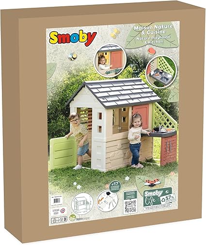 SMOBY LIFE NATURE PLAYHOUSE + KITCHEN PLAYHOUSE