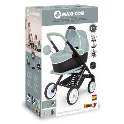 Smoby 3-in-1 Pushchair and Pram for Dolls Maxi Cosi Sage Green