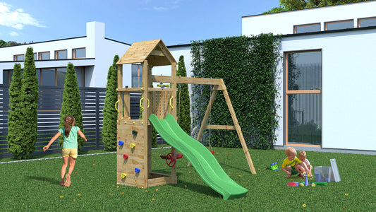 Shire Sky High Hideout Flappi Climbing Frame with Double Swing and Slide