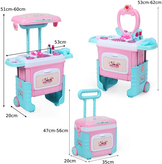 Children's Convertible Cosmetic Vanity Case / Suitcase