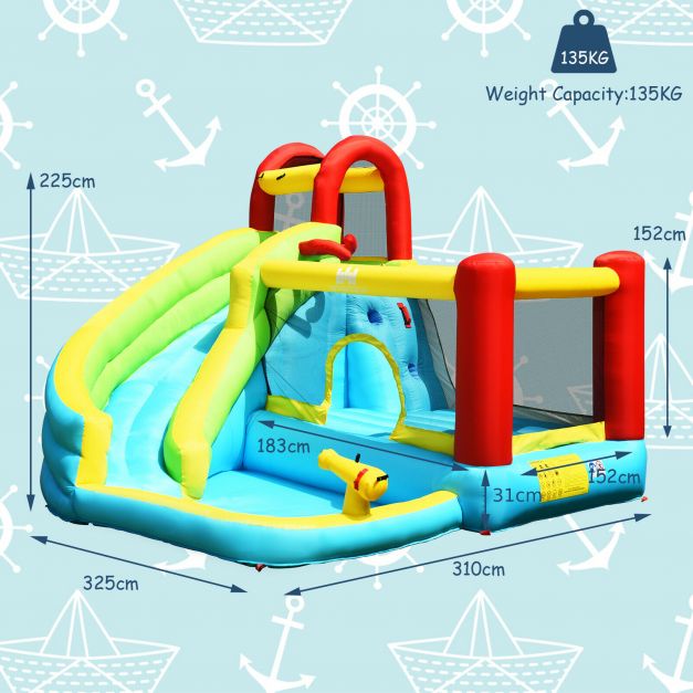 Inflatable Bouncy Water Castle with Slide and Water Gun