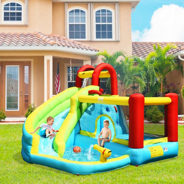 Inflatable Bouncy Water Castle with Slide and Water Gun