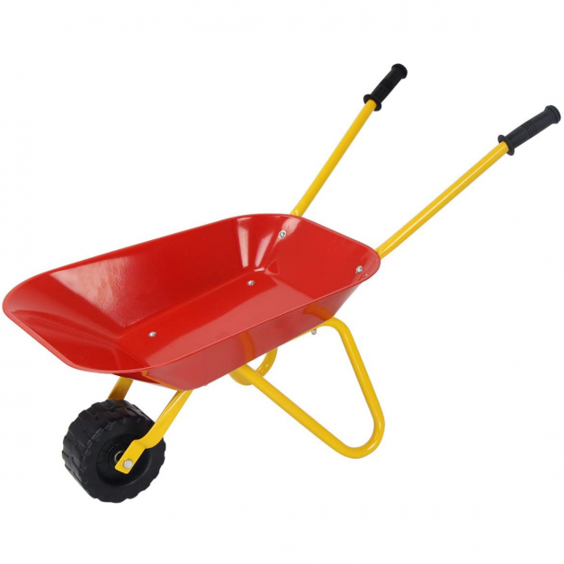 Childrens wheelbarrow with Steel Tray and Rubber Hand Grips