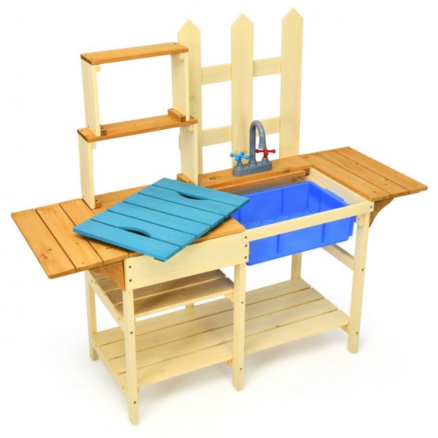 Children's Wooden Mud Kitchen with Accessories for Toddler