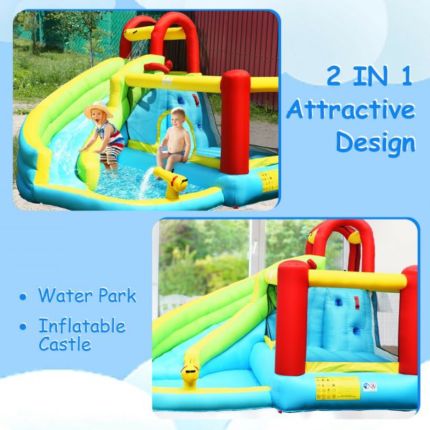 Inflatable Bouncy Water Castle with Slide and Water Gun