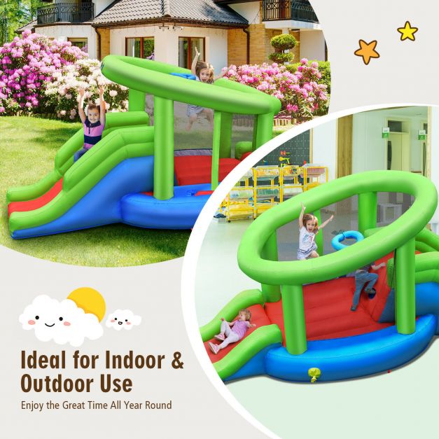 Inflatable Bouncy Castle with 2 Slides and a Basketball Hoop