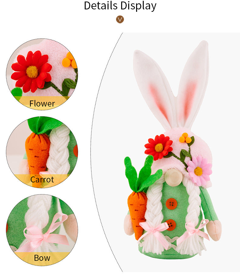 Easter Faceless Gnome Rabbit Doll DIY Handmade Home Decoration Spring Hanging Bunny Ornaments Kids Gifts 2023