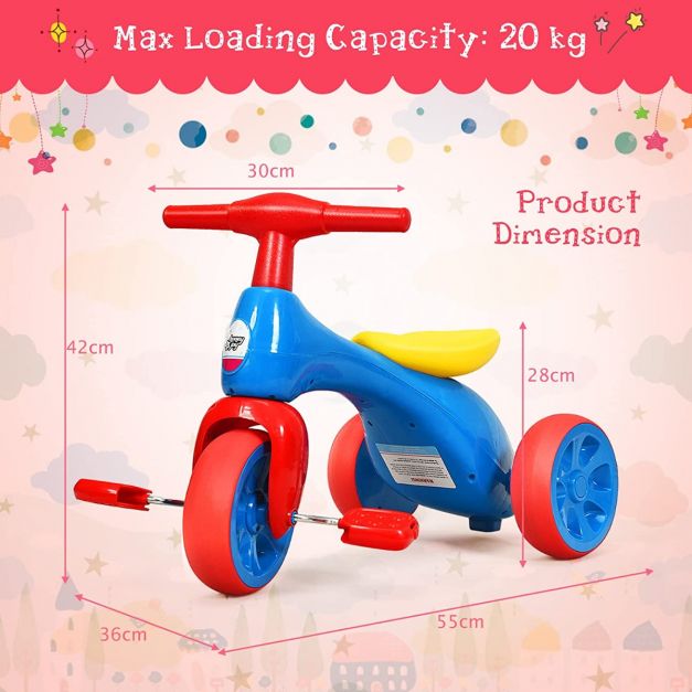 Costway Multifunctional Toddler Bike with Pedals and BB Sound